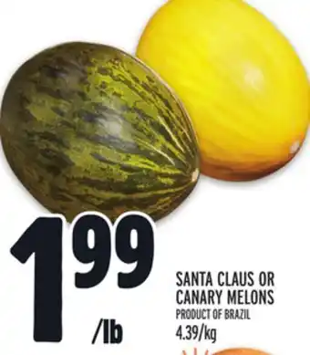 Metro Santa claus or canary melons offer