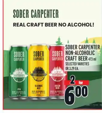 Metro Sober carpenter non-alcoholic craft beer offer