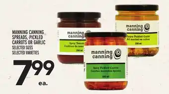 Metro Manning canning spreads, pickled carrots or garlic offer
