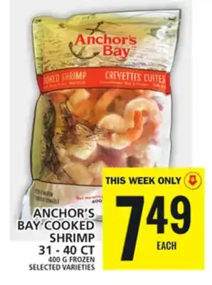 Food Basics Anchor's bay cooked shrimp offer
