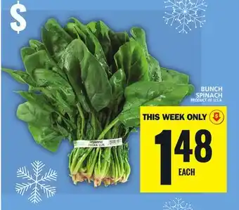 Food Basics Bunch spinach offer