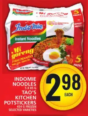 Food Basics Indomie noodles or tao's kitchen potstickers offer