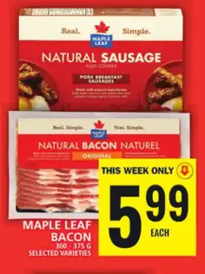 Food Basics Maple leaf bacon offer