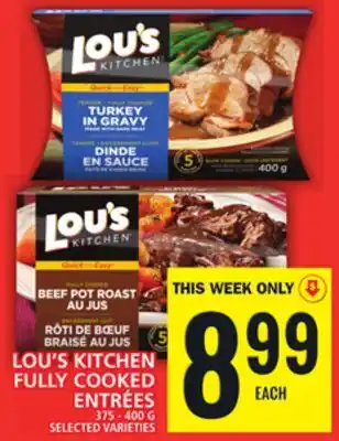 Food Basics Lou's kitchen fully cooked entrées offer