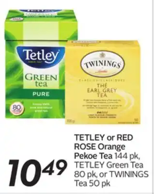 Sobeys Tetley or red rose orange pekoe tea offer