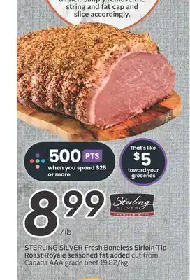 Sobeys Fresh boneless sirloin tip roast offer