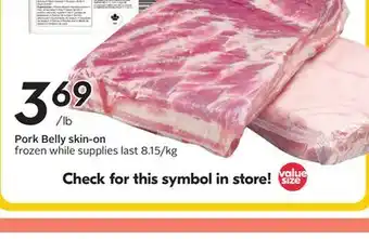 Sobeys Pork belly skin-on offer