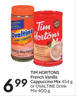 Sobeys Tim hortons french vanilla cappuccino mix offer
