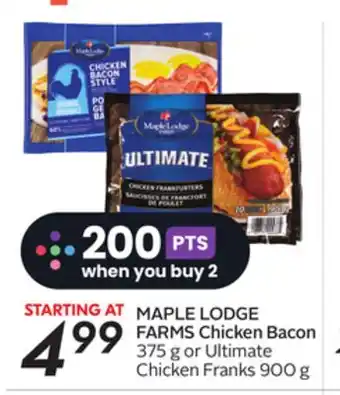 Sobeys Chicken bacon 375 g or ultimate chicken franks 900 g offer