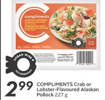 Sobeys Compliments crab or lobster-flavoured alaskan pollock offer