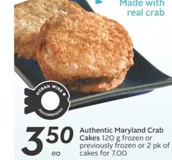 Sobeys Authentic maryland crab cakes offer
