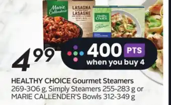 Sobeys Healthy choice gourmet steamers offer
