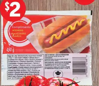 Foodland Compliments wieners offer
