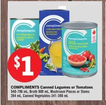 Foodland Compliments canned legumes or tomatoes offer