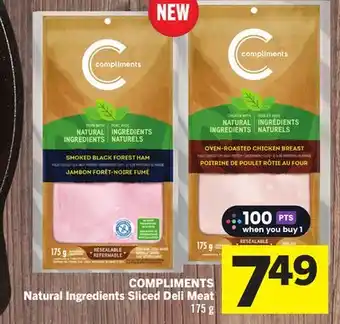 Foodland Compliments natural ingredients sliced deli meat offer
