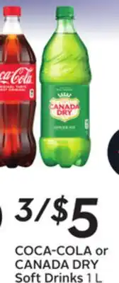 Sobeys Coca-cola or canada dry soft drinks offer