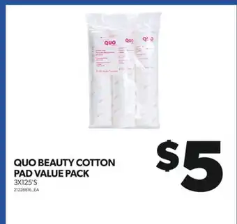 Real Canadian Superstore Quo beauty cotton pad value pack, 3x125's offer