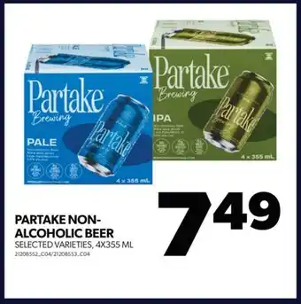 Real Canadian Superstore Partake non- alcoholic beer, 4x355 ml offer