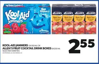 Real Canadian Superstore Kool-aid jammers 10x180 ml or allen's fruit cocktail drink boxes 8x200 ml offer