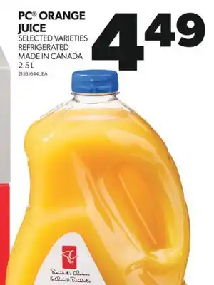 Real Canadian Superstore Pc orange juice, 2.5 l offer