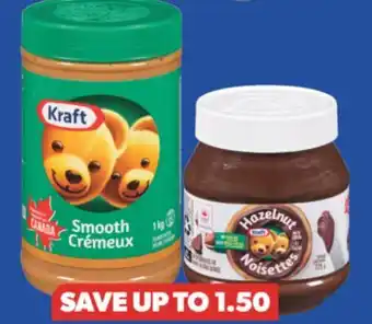 Real Canadian Superstore Kraft peanut butter 750 g/1 kg or hazelnut spread 725 g offer