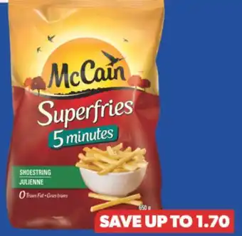 Real Canadian Superstore Mccain superfries or specilaty fries, 454-750 g offer
