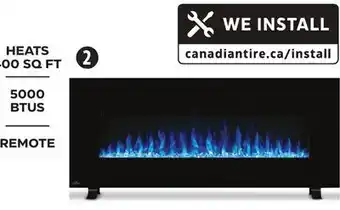 Canadian Tire Napoleon wall mount electric fireplace with bluetooth offer