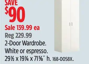 Canadian Tire 2-door wardrobe offer