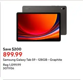 Staples Samsung galaxy tab s9 - 128gb - graphite offer