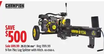 Canadian Tire Champion 9-ton 79cc log splitter with hitch offer