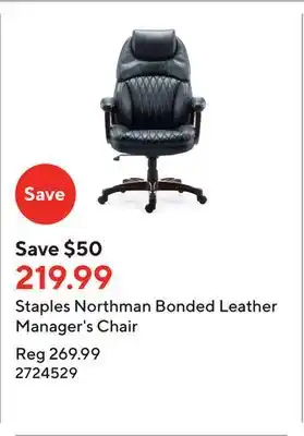 Staples Staples northman bonded leather manager's chair offer