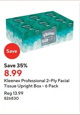 Staples Kleenex professional 2-ply facial tissue upright box - 6 pack offer