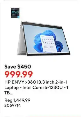 Staples Hp envy x360 13.3 inch 2-in-1 laptop - intel core i5-1230u - 1 tb ssd - 16 gb ram - windows 11 home offer