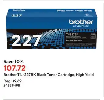 Staples Brother tn-227bk black toner cartridge, high yield offer