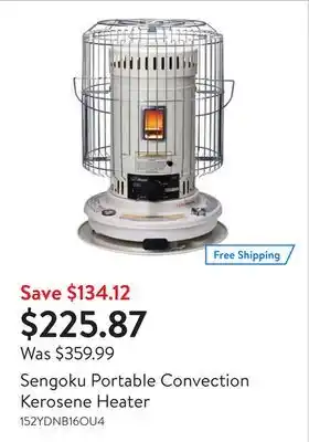 Walmart Sengoku portable convection kerosene heater offer