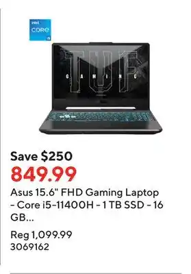 Staples Asus 15.6 fhd gaming laptop - core i5-11400h - 1 tb ssd - 16 gb ram - windows 11 home - graphite black offer