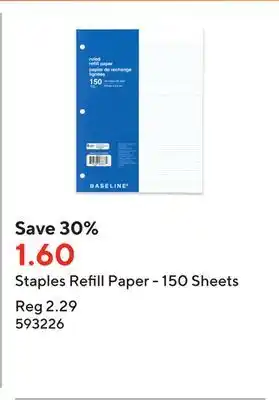 Staples Staples refill paper - 150 sheets offer