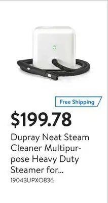Walmart Dupray neat steam cleaner multipurpose heavy duty steamer for floors, cars, home use and more offer