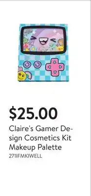 Walmart Claire's gamer design cosmetics kit makeup palette offer