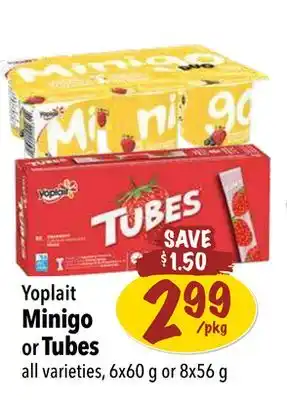 Farm Boy Yoplait minigo or tubes offer