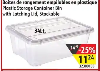Sushi Shop Plastic storage container bin with latching lid, stackable offer