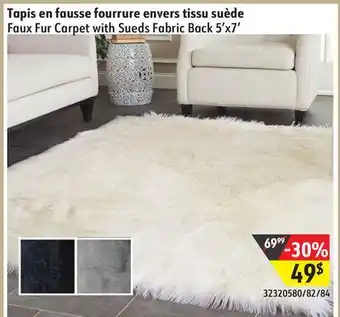 Sushi Shop Faux fur carpet with sueds fabric back offer