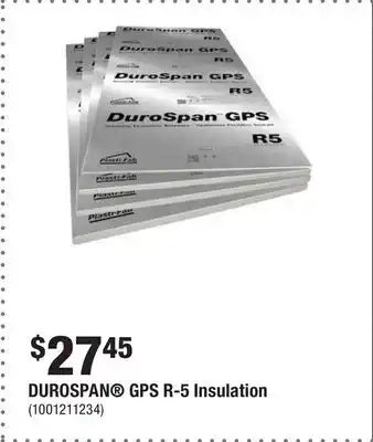 Home Depot Durospan gps r-5 insulation offer