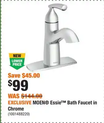 Home Depot Exclusive moen essie bath faucet in chrome offer