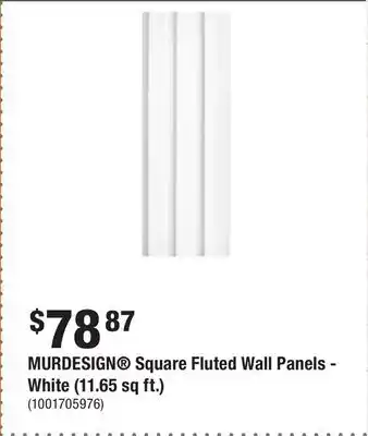 Home Depot Murdesign square fluted wall panels - white (11.65 sq ft.) offer