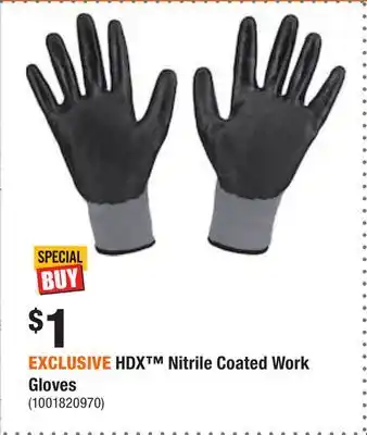 Home Depot Exclusive hdx nitrile coated work gloves offer