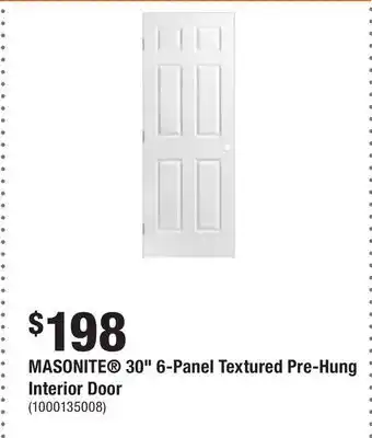 Home Depot Masonite 30 6-panel textured pre-hung interior door offer
