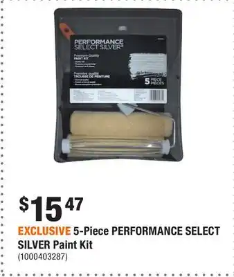 Home Depot Exclusive 5-piece performance select silver paint kit offer