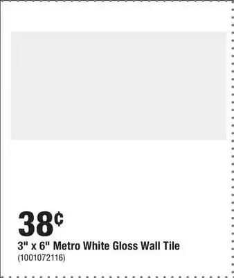 Home Depot 3 x 6 metro white gloss wall tile offer