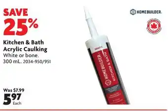 Home Hardware Kitchen & bath acrylic caulking offer